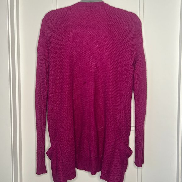 Dark Pink Knit Sweater Cardigan- AE - Picture 3 of 3